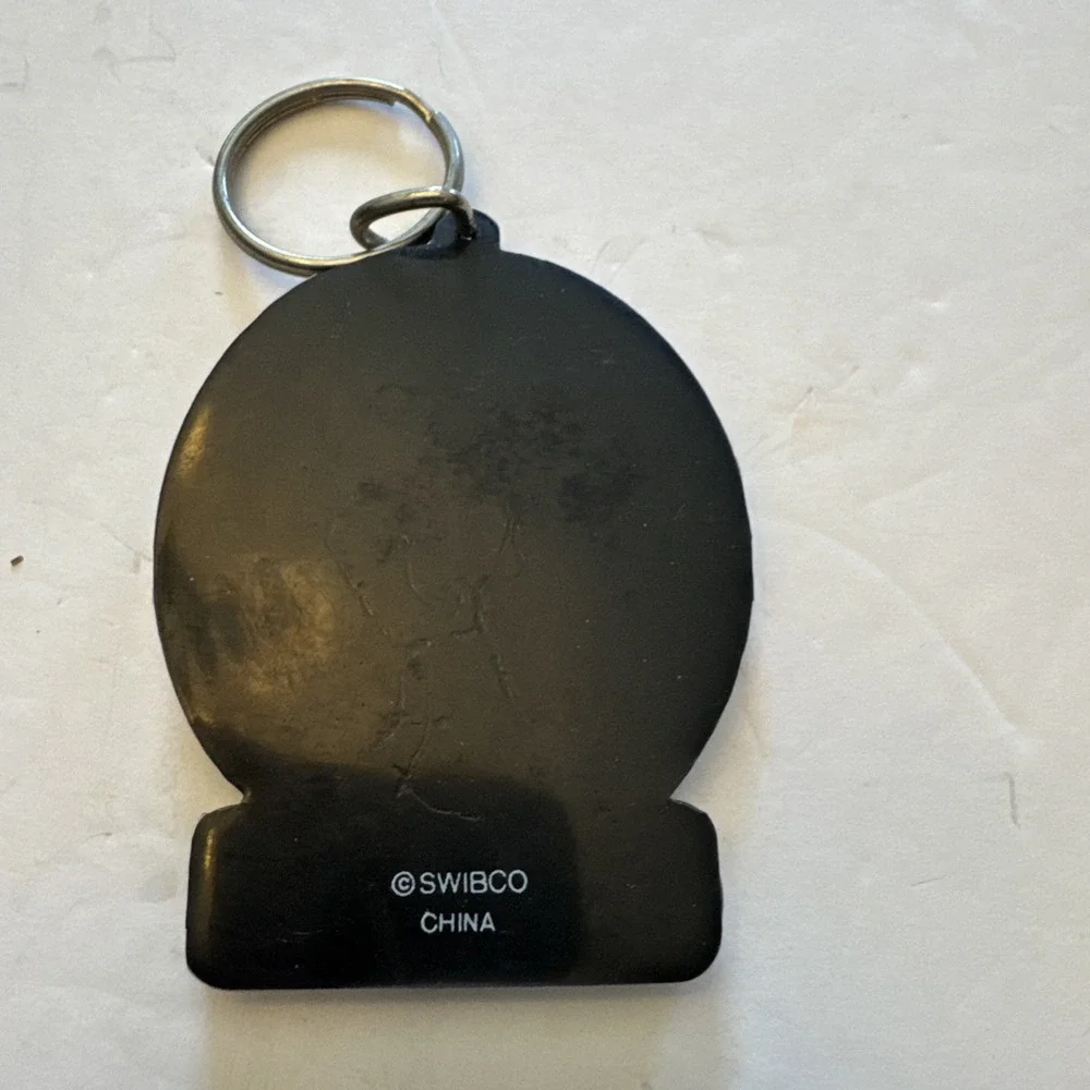 Shihtzu Keychain Etched rubber Vintage 90's SWIBCO Dog keyring NOS
